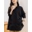 Plus Size, BOHC Women's Oversized Tunic Shirt - Longline Collar Blouse with Button Front Closure, Solid Black Floor-Length or Above-Knee Length Options, Structured Fit for Spring/Fall Casual & Formal Wear, Minimalist Elegant Blouse for Women (Hand Wash/Dry Clean) - New Relaxed Fit Tunic with Button-Up Front, Smooth Texture & Solid Color Design, Suitable for Layering or Standalone Wear, Clothes for Women, Plus Size Lace Blouse, Blouses for Women High Quality,