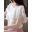 [Short Sleeve Ruffle Blouse] Elegant Plus Size Women's Blouse - Casual Short Sleeve with Ruffle Detail, Solid Color, Non-Stretch Polyester - Perfect for Spring/Summer