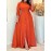 Plus Size - Elegant Plus Size Women'S Dress - Vibrant Orange, Long Sleeve, Button-Up, Flowy A-Line Silhouette, Non-Stretch Fabric, Perfect for Casual or Formal Occasions, Casual Dressing | Vibrant Orange Dress | Nonstretch Fabric, Orange Dresses For Women, Orange Maxi Dress, Orange Dress Long, Dresses For Women Plus Size, Plus Size Women Dresses, Women Dresses Large Sizes, Dresses For Plus Women, Ladies Dresses, Plus Size Women Elegant Dresses, Dresses For