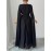 Plus Size, New Women's Elegant Arab Saudi Gown - Batwing Sleeves V-Neck Long Dress with Golden Appliqué & Lace-Like Trim, Floor-Length A-Line Silhouette in Navy Blue, Machine Washable for Weddings, Parties, Formal Events (Plus Size Available) - Spring Summer Fall Outfits, Highquality Fabric, Delicate Embroidery, Modest Fashion