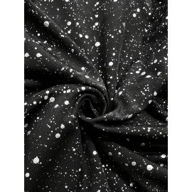 Plus Size - Elegant Plus Size Formal Evening Gown - Long Sleeve, Round Neck, Stretchy Fabric, Polka Dot Pattern, Perfect for Christmas Parties & Holiday, Holiday Party Dress | Elegant Formal Wear | Stretchy Fabric