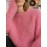 Plus Size - Women'S Elegant Sweater - Soft Pink Pullover Sweater for Fall/Winter, Cozy Everyday & Formal Outfits - Easy-Care Women'S Sweater for Women, Sweater, Casual Wear, Retro Style, Medium Stretch Fabric
