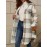 [Faux Fur Coat] Women's Casual Plaid Faux Fur Coat with Button Front & Lapel Collar - Machine Washable All-Season Outerwear Beige/White/Brown/Gray/Black, Casual Attire, Stylish Jacket, Cozy Fabric, Buttonup Jacket, Fashion Lovers