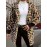 Leopard Print Plus Size Women's Elegant Hooded Winter Coat - Machine Washable Outerwear for Fall & Winter, Soft Warm Fabric, Stylish Women's Outerwear with Hood for Casual to Formal Events
