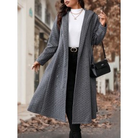 Plus Size, Autumn and Winter Loose Casual Long Thick Sweatshirt Hooded Jacket, Winter Outerwear, Cold Weather Clothing, Stylish Outerwear, Minimalist Design, Pullover Coat, Oversized Hoodie, Men’S Casual Wear, Women’S Fashion