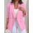 [Plus Size, Women's Pink Blazer] Plus Size, Women's Plus Size Pink Blazer - Elegant Lapel Collar Single/Breasted Lapel Jacket with Double-Button Closure, Structured H-Line Fit Longline Tailored Blazer for Professional & Formal Events, Machine Washable - Solid Pink Women's Suit (No Belt Required) - All-Season Wear, Solid Color, Structured Fit, Button Detailing, Suitable for Plus Size, Chic & Professional Blazer for Women